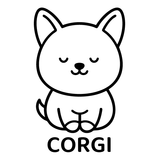 眠りイヌ（コーギー）｜Closed Eye Corgi