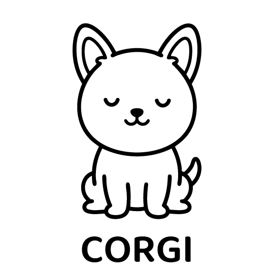 眠りイヌ（コーギー2）｜Closed Eye Corgi 2