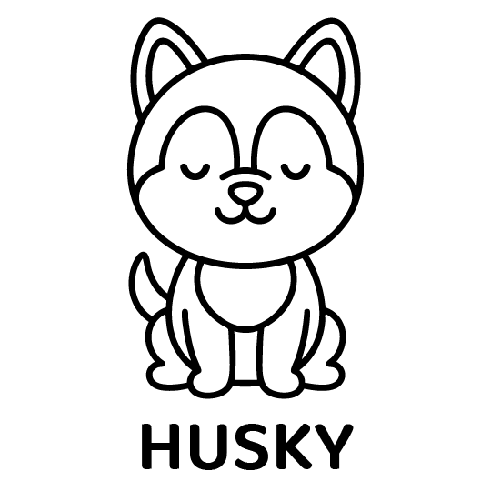 眠りイヌ（ハスキー）｜Closed Eye Husky